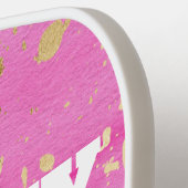 Raquette De Pickleball Pink Sparkle Drôle, Joli Mais Mort (Détail gauche)