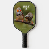 Raquette De Pickleball Pinsons zèbres effrontés sur une branche chanteuse (Recto)
