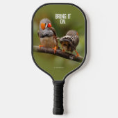Raquette De Pickleball Pinsons zèbres effrontés sur une branche chanteuse (Verso)