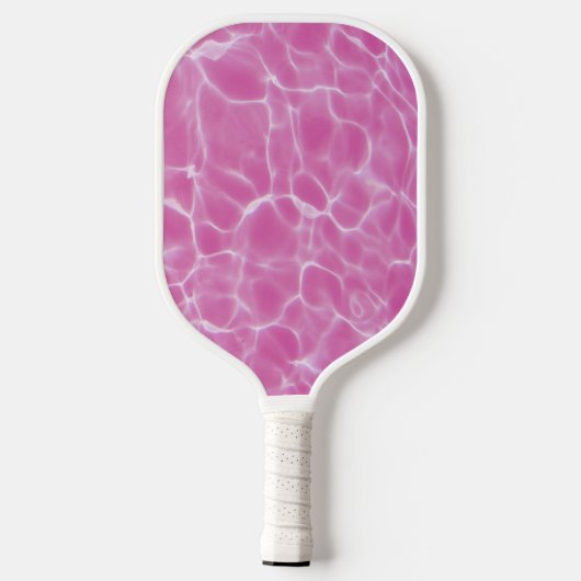 Raquette De Pickleball Piscine rose et blanc Photo Chic Monogramme (Verso)