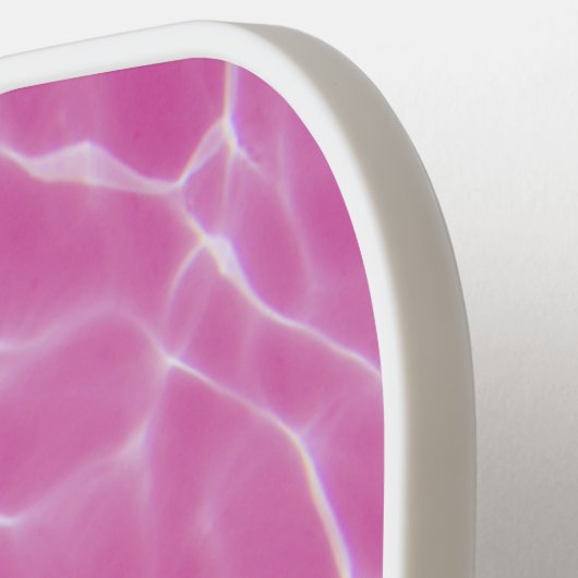 Raquette De Pickleball Piscine rose et blanc Photo Chic Monogramme (Détail gauche)