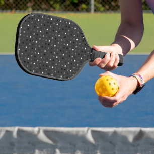 Raquette De Pickleball Pixels Joués Vérifier le Motif noir gris