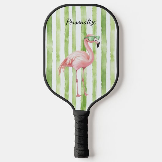 Raquette De Pickleball Plage de Flamant rose rose blanc vert (Recto)