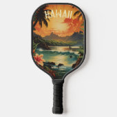 Raquette De Pickleball Plage Hawaii Art vintage Hawaii (Verso)