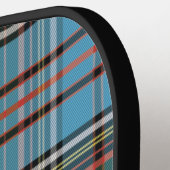 Raquette De Pickleball Plaid Classique Monogramme Script Tartan Violet (Détail gauche)