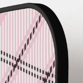 Raquette De Pickleball Plaid rose noir et blanc personnalisé (Détail gauche)