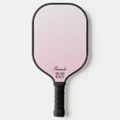 Raquette De Pickleball Plaid rose noir et blanc personnalisé (Verso)