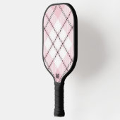Raquette De Pickleball Plaid rose noir et blanc personnalisé (Gauche)