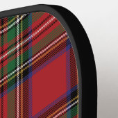 Raquette De Pickleball Plaid Rustique Rouge et Vert Stewart Tartan Custom (Détail gauche)