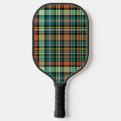 Raquette De Pickleball Plaid Turquoise Grey Jaune Orange Vert (Verso)