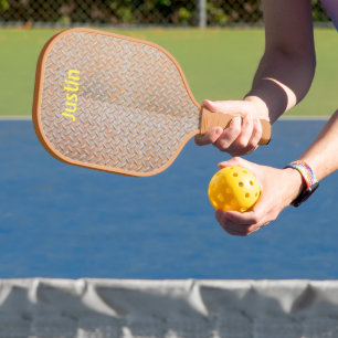 Raquette De Pickleball Plaque diamant rouille Nom personnalisé