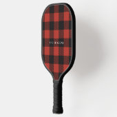 Raquette De Pickleball Plaqué rouge et noir avec nom personnalisé (Gauche)