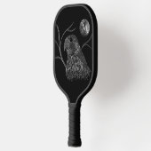 Raquette De Pickleball Pleine lune de faucon Monogramme noir (Gauche)
