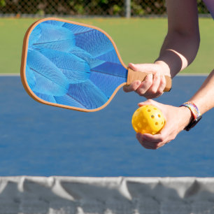 Raquette De Pickleball Plumes bleues turquoises du perroquet de Macaw