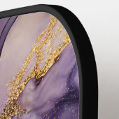 Raquette De Pickleball Poignée noire de Pickleball marbrée violet et (Détail gauche)