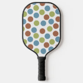 Raquette De Pickleball Points bleus, verts et marron (Recto)
