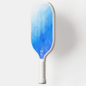 Raquette De Pickleball Points demi-teintes géométriques Blanc Bleu Gradie (Gauche)