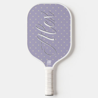 Raquette De Pickleball Points Lavande Crème Motif à Points