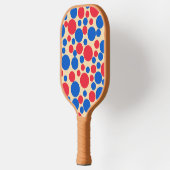 Raquette De Pickleball Points Rouge Et Bleu Sur Tan (Gauche)