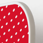 Raquette De Pickleball Points rouges et blancs clairs simples Monogrammes (Détail gauche)