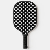 Raquette De Pickleball Pois noirs et blancs (Recto)