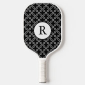 Raquette De Pickleball Pois noirs et blancs (Recto)