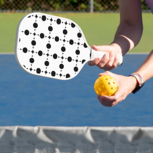 Raquette De Pickleball Pois noirs, Motif à points Polka, points, pointill