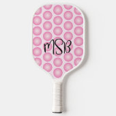 Raquette De Pickleball Pois roses Script Monogramme Pickleball Paddle (Verso)