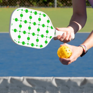 Raquette De Pickleball Pois verts, Motif à points Polka, points, pointill