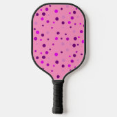 Raquette De Pickleball Pois violets roses sur Pickleball Rose (Verso)