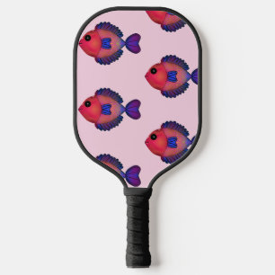Raquette De Pickleball Poissons Tropicaux Colorés Vie Marine Mignonne e