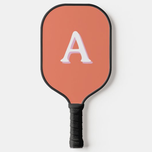 Raquette De Pickleball Police rétro monogramme rose (Recto)