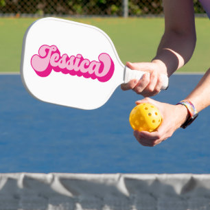 Raquette De Pickleball Police Retro Rose Chaud Jessica
