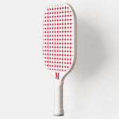 Raquette De Pickleball Polka Dot Rouge et blanc Monogramme moderne (Gauche)