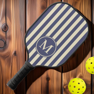 Raquette De Pickleball Polo rayé milieu du siècle Brise de lavande Monogr