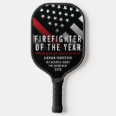 Raquette De Pickleball Pompier de l'année Employé Red Line Drapeau (Verso)