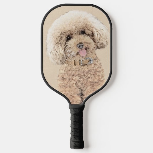 Raquette De Pickleball Poodle Miniature Toy Apricot Crème Chien Brown Art (Recto)