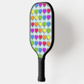 Raquette De Pickleball Poppin Retro Hearts Fun Rainbow Motif (Gauche)