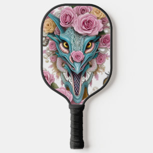 Raquette De Pickleball Portrait d'une belle tête de dragon rose lunatique