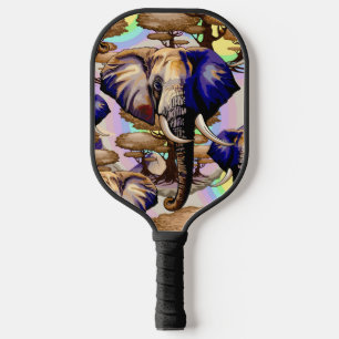 Raquette De Pickleball Portrait surréaliste de l'éléphant africain