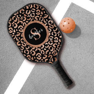 Raquette De Pickleball Poster de animal Monogram Leopard