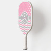 Raquette De Pickleball Pot rose Gris Poka Chevron (Gauche)