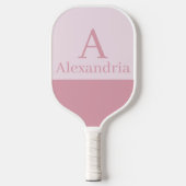 Raquette De Pickleball Poussière de rose Monogramme Initiale Nom Minimal (Recto)