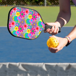 Raquette De Pickleball Powe aux fleurs des années 1970
