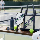 Raquette De Pickleball Préclassique Navy Vert Rayé Monogramme