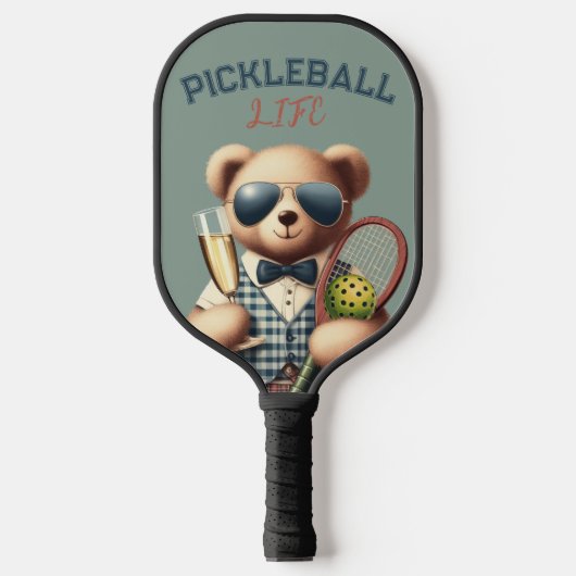Raquette De Pickleball Preppy Boy Teddy Bear Champagne Pickleball Paddle (Recto)