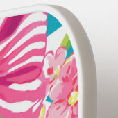 Raquette De Pickleball Preppy Coquette Rose Bows Monogramme (Détail gauche)