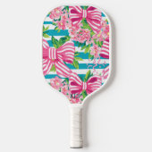 Raquette De Pickleball Preppy Coquette Rose Bows Monogramme (Recto)