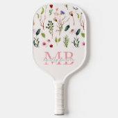 Raquette De Pickleball Preppy esthétique Fleur sauvage mignon Monogramme (Recto)