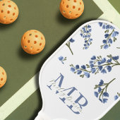 Raquette De Pickleball Preppy esthétique Fleur sauvage rétro Monogramme b